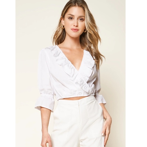 Ruffle Wrap Crop Top - Picture 1 of 5